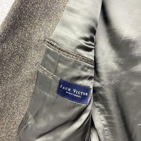 Jack Victor Lanzawood Sport Coat Blazer 42R Men’s Wool Tweed Dark Green Jacket - Picture 13 of 16